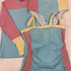 Lands End Women’s Swimsuit Bathing Suit Size 8 10 Set